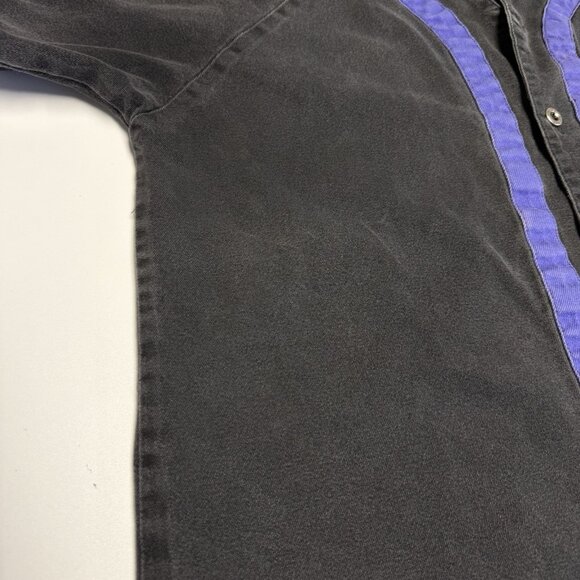 Vintage Machine Gun Shirt Mens Medium Faded Black Y2K 90s Embroidered - Picture 6 of 13